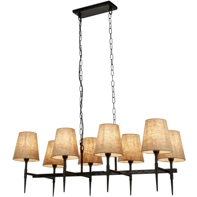 Afbeelding van Searchlight 8 lichts hanglamp Gothic zwart 30690 8BK