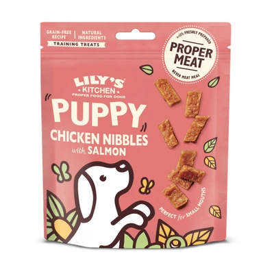 Afbeelding van Lily&#039;s Kitchen Chicken / Salmon Nibbles Voor Puppies 70 GR