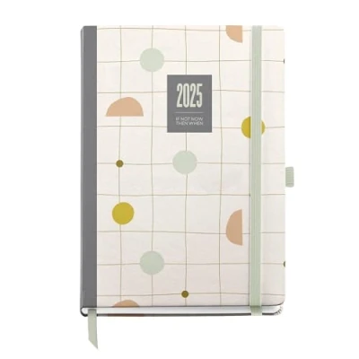 Afbeelding van Miquelrius Kalender 2025, jaarplanner, 155 x 213 mm, dagoverzicht, omslag van gelamineerd karton, spiraalbinding, rubberen bandsluiting, papier 80 g/m², Spaans, Engels en Portugees, Silvia