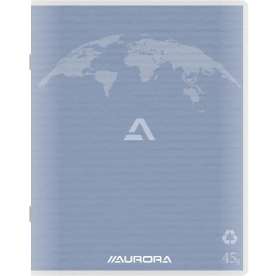 Afbeelding van Aurora Writing 45 kladschrift uit gerycleerd papier, 200 bladzijden, geruit 5 mm, lichtblauw schrift