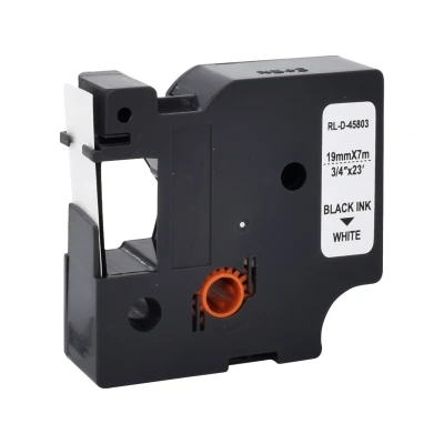 Afbeelding van DYMO S0720830 45803 D1 tape 19mmx7m zwart op wit per 3