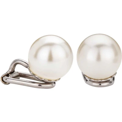 Afbeelding van Traveller Clip Oorbellen Oorclips Dames Zilverkleurig Parelsoorclips Parels 10 mm Crème 714110