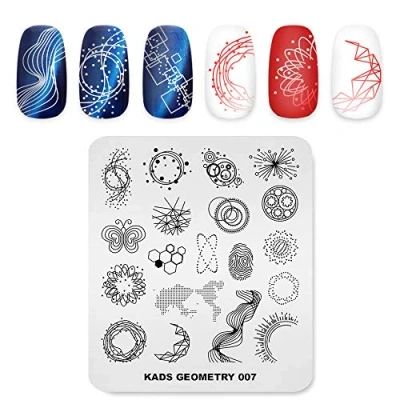 Afbeelding van KADS Nail Stempelen Plaat Geometrie Template Afbeelding Ontwerp Platen voor Art Decoratie en DIY (GE007)