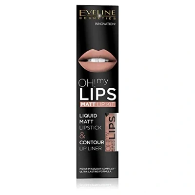 Afbeelding van Eveline Cosmetics Oh My Lips Liquid Matt Lipstick&amp;lip Liner No. 01 Neutral Nude
