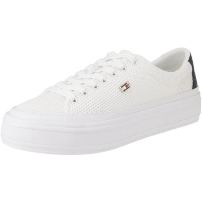 Afbeelding van Tommy Hilfiger FW0FW07675 Vulc Monotype Damestrainers 0K5 Wit Ruimte Blauw