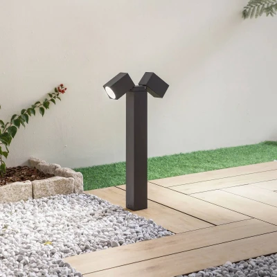 Afbeelding van Lindby Sokkellamp 2lichts Aluminium H: 50 cm GU10 donkergrijs