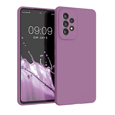 Afbeelding van kwmobile telefoonhoesje geschikt voor Samsung Galaxy A53 5G Hoesje met siliconen coating Smartphone case in orchidee paars