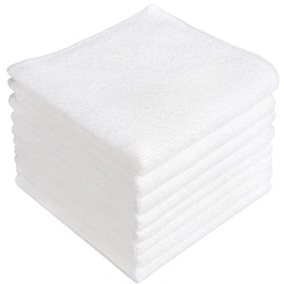 Afbeelding van AIDEA Microvezel reinigingsdoeken wit 8PK, absorberende pluisvrije vodden, krasbestendig, streepvrije microvezelhanddoeken, theedoeken (29,2 cm x 11,5 in)