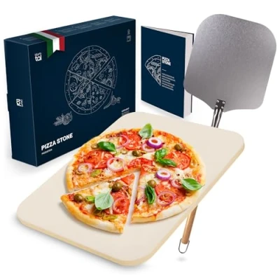 Afbeelding van Blumtal Pizzasteen met XL Pizza Schep Professionele Set Cordieriet Stone