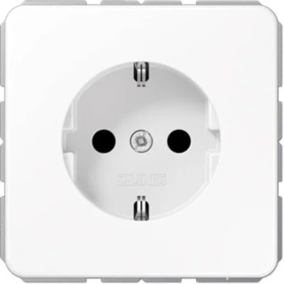 Afbeelding van Jung CD1520BFKIWW Wandcontactdoos met randaarde Inzetstuk 1 voudig Alpine wit