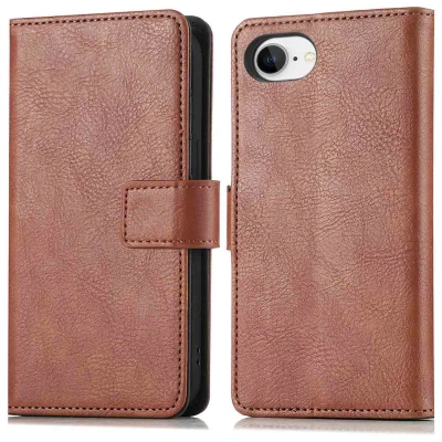 Afbeelding van iPhone SE 4 Hoesje Kunstleder imoshion Bookcase Bruin Telefoonhoesje