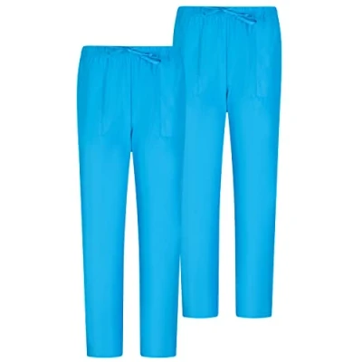 Afbeelding van MISEMIYA Verpakking van 2 stuks, uniseks, elastische band, medische uniformen, laboratoria, Hemelsblauw 68, XS