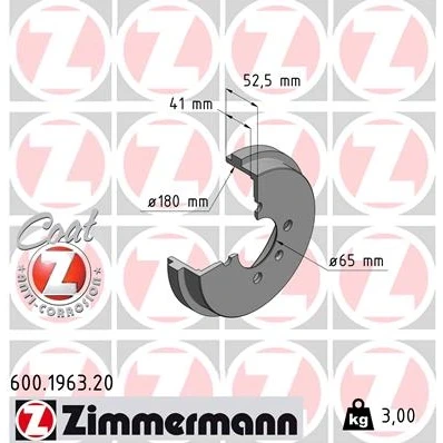 Afbeelding van ZIMMERMANN COAT Z 600.1963.20 Remtrommel 212mm VOLKSWAGEN: Lupo / 3L (6X1, 6E1) 1.7 SDI, 1.4 TDI, FSI, 1.4, 1.0, 16V 1998 2005