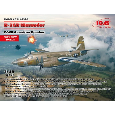 Afbeelding van 1:48 ICM 48320 B 26B Marauder WWII American Bomber Plastic Modelbouwpakket