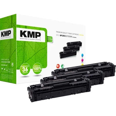 Afbeelding van KMP Toner vervangt HP 201X (CF401X, CF403X, CF402X) Compatibel Combipack Cyaan, Magenta, Geel 2300 bladzijden H T215VX 2536,3030