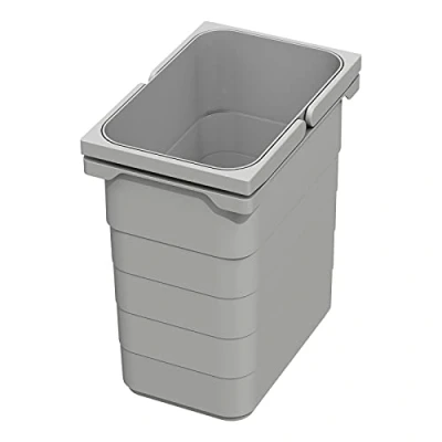 Afbeelding van eins2vier Afvalbak Hoogte: 250 mm Inhoud 7 liter 230 x 153 aluminium grijs 5076.90 Afvalscheidingssysteem Compostbak van SOTECH