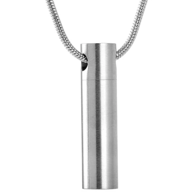 Afbeelding van Fako Bijoux® Ashanger / Assieraad Cilinder Edelstaal 8x33mm Zilverkleurig