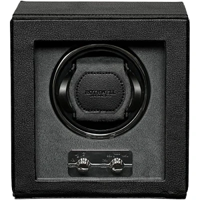 Afbeelding van ROTHWELL Single Watch Winder voor automatische horloges met stille motor meerdere snelheden en rotatie instellingen (zwart/grijs)