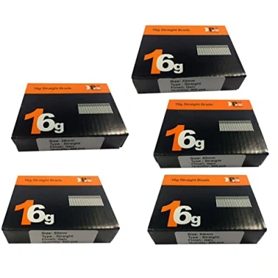 Afbeelding van 2500 Nagels 32mm, 38mm, 45mm, 50mm, 64mm 16g Recht voor Dewalt, Paslode, Hitachi