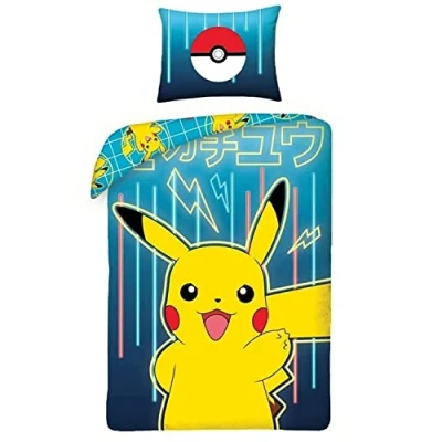Afbeelding van Pokémon Pikachu Dekbedovertrek Eenpersoons 140 x 200 cm Multi