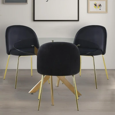 Afbeelding van Set van 2 Spectra Velvet Zwarte stoelen Menzzo