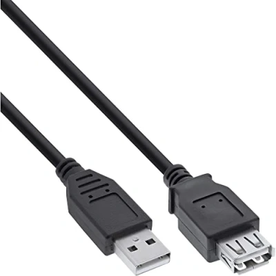 Afbeelding van InLine® USB 2.0 kabel, zwart, A M/V, 3m
