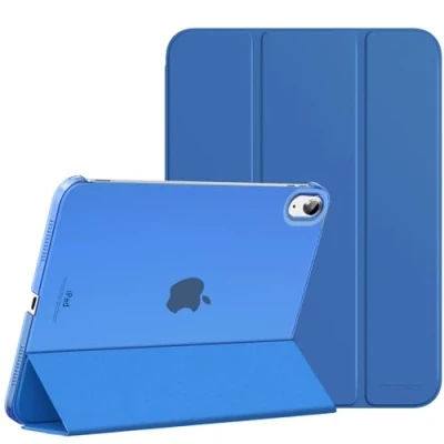 Afbeelding van MoKo Case for iPad 10th Generation 2022, Slim Stand Hard PC Translucent Back Shell Smart Cover Gen 10.9 inch Support Touch ID, Auto Wake/Sleep, Oak Color, Apricot Orange