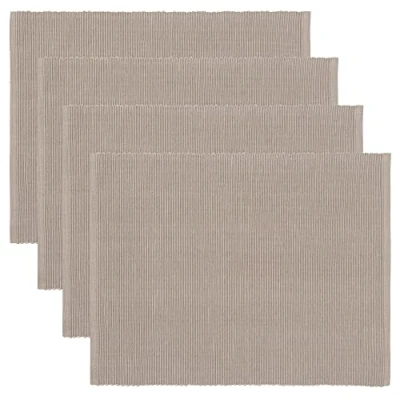 Afbeelding van LINUM UNI Decoratieve set van 4 Placemats voor Eettafel 35x46 cm, 100% Geribbeld Katoen, Machinewasbaar, Mollenbruin