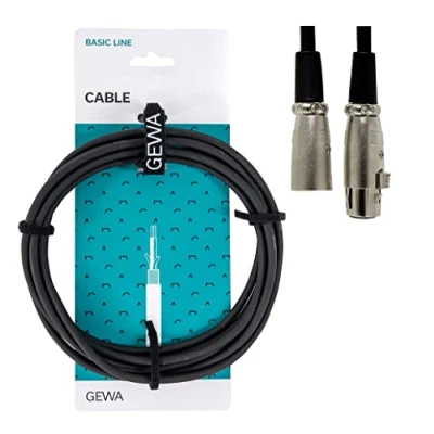 Afbeelding van GEWA Microfoonkabel Basic Line 9m, zwart, XLR(f) XLR(m), 190050