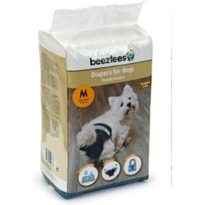 Afbeelding van Beeztees Hondenluier Zwart Medium 12 stuks