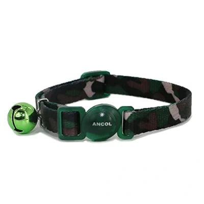 Afbeelding van Ancol Camouflage Kattenhalsband met veiligheidsgesp Groen
