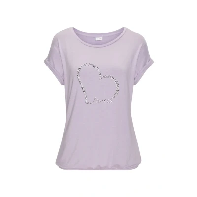 Afbeelding van Lascana Shirt Met korte mouwen hartprint van zachte viscose stretch (1 delig)