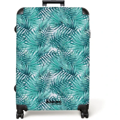 Afbeelding van NoBoringSuitcases.com® Koffer groot Reiskoffer lichtgewicht Palm bladeren patroon licht blauw Rolkoffer met 4 wielen Grote trolley XL 98 liter bagage