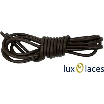 Afbeelding van Leren veters echte lederen schoenveters bruin 100 cm rond 2,5mm