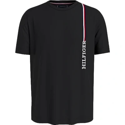 Afbeelding van Tommy Hilfiger Monotype Vertical Stripe Tshirt print, Heren, Maat: XS, Black