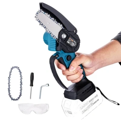 Afbeelding van KATSU FIT BAT 21V borstelloze draadloze mini kettingzaag van 10,5 cm met extra ketting, lichtgewicht en draagbaar, voor tuinboomtakken, snoeien, snoeien hout, geen batterij oplader