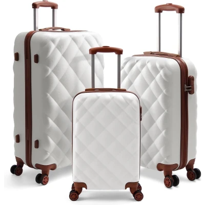Afbeelding van Senella Luxe kofferset 3 delige Reiskoffer met wielen ABS Hardcase TSA slot design Wit