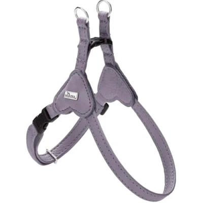 Afbeelding van HUNTER Hondenharnas SOHO MINI, kleur: lila grijs, rundleer, zacht en soepel, voor de huid, licht, kleine honden puppy&#039;s, made in Germany, maat: XS S