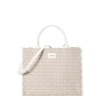 Afbeelding van Replay Schulter 38 CM Shopper, Dames, Maat: One Size, Dirty white sand