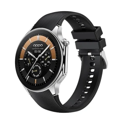 Afbeelding van GIOPUEY Armband compatibel met OnePlus Watch 2/Oppo X, zachte siliconen armband, slijtvast, ademend, zwart