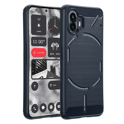 Afbeelding van Nothing Phone (2) Hoesje Siliconen en TPU (zacht) imoshion Backcover/Softcase Donkerblauw Telefoonhoesje