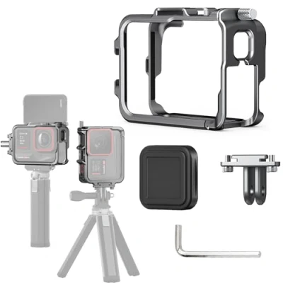 Afbeelding van MotuTech Metalen beschermingsframe voor Insta360 Ace Pro/Ace actiecamera uitbreidingsset 2 koude schoen connector houder horizontale en verticale montage