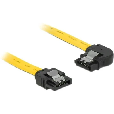 Afbeelding van SATA datakabel recht / haaks naar rechts plat SATA600 6 Gbit/s geel 0,70 meter