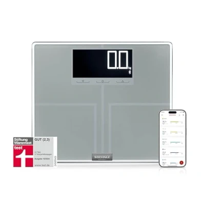 Afbeelding van Soehnle Lichaamsanalyseweegschaal Shape Sense Connect 200 met Bluetooth, digitale personenweegschaal voor premium lichaamsanalyse (BIA), berekent nauwkeurige caloriebehoefte