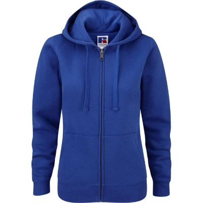 Afbeelding van Russell Dames Premium Authentieke Hoodie Met Rits (3 laagse Stof) (Helder Koninklijk) Maat XS
