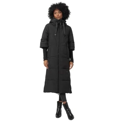 Afbeelding van Navahoo Gewatteerde winterjas voor dames, lange warme capuchon, B988, zwart, M