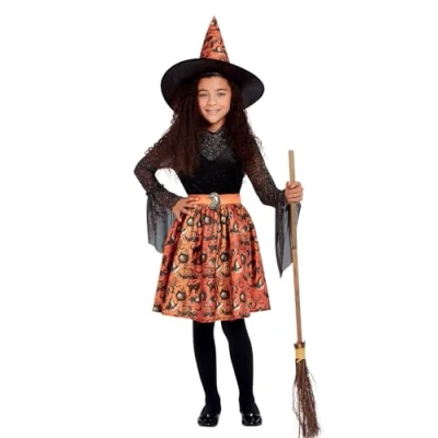 Afbeelding van Smiffys Vintage Witch Kinder Kostuum Kids tm 6 jaar Oranje