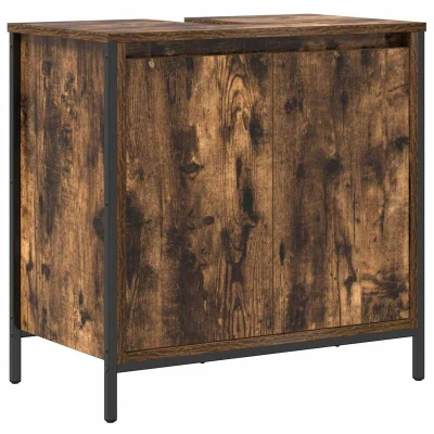 Afbeelding van Badkamerkast 60x34,5x60 cm gerookt eikenkleurig