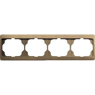 Afbeelding van Abb busch jaeger alpha afdekraam voor inbouwschakelaar 4 voudig horizontaal brons geschikt wandgootinstallaties met 80mm afdekking 2cka001754a438