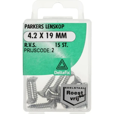 Afbeelding van Deltafix parker lenskop ph r.v.s. a2 4.2 x 19 mm din 7981c 15 st.